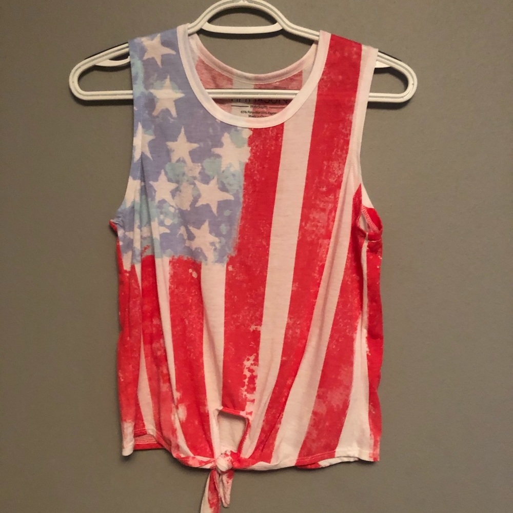 Red white and blue crop tank